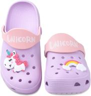 🦄 unicorn children purple swimming slippers for boys - u621cdlkdddx01, clogs & mules logo