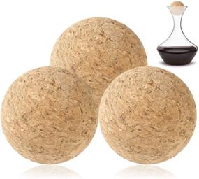 img 4 attached to 🍷 Set of 3 Wine Cork Balls - Wooden Stoppers for Wine, Decanter, and Carafe Bottles - Replacement Cork Ball (2.4 Inch/ 6.1 cm)