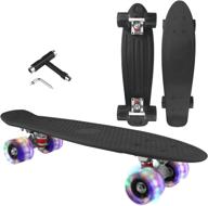 lovely decor led skateboard cruiser complete kit - 27 inch skateboards with light up wheels & all-in-one t-tool for beginner riders logo