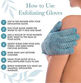 img 3 attached to Shower Exfoliating Gloves - (2 Pairs, 4 Gloves) Intense Exfoliation, Body Scrub Shower Scrubber, Exfoliating Bath Gloves for Men & Women, Loofah Shower Glove