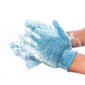 img 2 attached to Shower Exfoliating Gloves - (2 Pairs, 4 Gloves) Intense Exfoliation, Body Scrub Shower Scrubber, Exfoliating Bath Gloves for Men & Women, Loofah Shower Glove