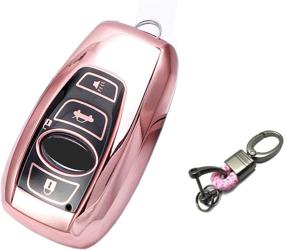 img 4 attached to 🔑 Subaru WRX Outback Ascent Forester Crosstrek Key Fob Cover - Pink, with Added Accessories