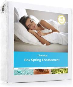 img 4 attached to 🛏️ Linenspa King Size Waterproof Box Spring Encasement - Resistant to Liquids, Stains, and Dirt