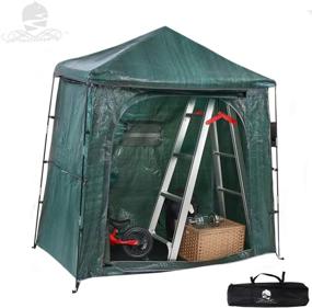 img 1 attached to 🏞️ Bravindew Storage Tent: Waterproof Bike Storage Shed for Garden & Backyard - Heavy Duty, Space Saving, All Season, & Reusable