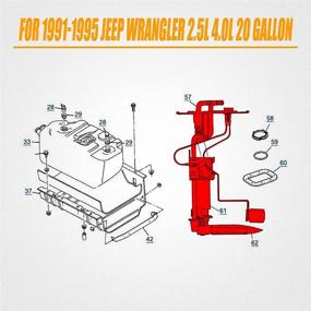 img 1 attached to Высококачественная топливная насосная сборка для Jeep Wrangler 2.5L 🔧 4.0L 1991-1995 | Заменяет 5003861AA 5003861AB с измерительным блоком | Емкость 20 галлонов