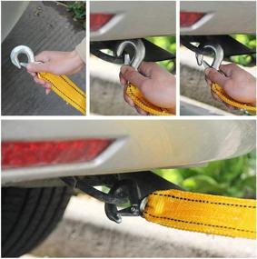 img 2 attached to 🚑 Durable LSHCX Heavy Duty Tow Strap - 6600 LB Capacity, 2inch x 13feet, Two Safety Hooks Included