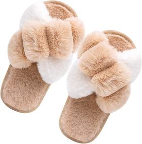 img 2 attached to 🦶 Cozy and Stylish Unisex Fluffy Slippers – Ideal for Both Girls and Boys