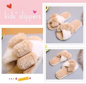 img 3 attached to 🦶 Cozy and Stylish Unisex Fluffy Slippers – Ideal for Both Girls and Boys