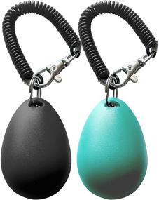 img 3 attached to Enhance Dog Training with the HoAoOo Pet Training Clicker with Wrist Strap – New Black + Blue