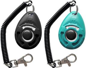 img 2 attached to Enhance Dog Training with the HoAoOo Pet Training Clicker with Wrist Strap – New Black + Blue