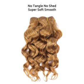 img 2 attached to 💜 8A Violet Hair Brazilian Human Hair Short Curly Weave Hair Bundles+Closure | Chocolate Blonde Deep Curly 100% Unprocessed Brazilian Virgin Hair (8 Inch)