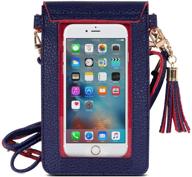 📱 moko cell phone bag, pu leather crossbody mini phone pouch for iphone 13 mini, iphone 12 mini, iphone se 2020/11 pro/11/xs max/xr/xs/x, galaxy note 10/s10e/s10/s10p/s20 - indigo + red logo