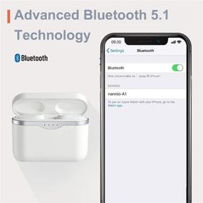 img 1 attached to NANNIO A1 Wireless ANC Earphones: Bluetooth 5.1 Earbuds with Qi Charging Case & 🎧 Active Noise Cancelling – HiFi Stereo Deep Bass, Touch Control, Voice Assistant – for iOS/Android/MAC/Windows
