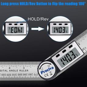 img 1 attached to Enhanced Precision with Preciva Protractor: Stainless Steel and Multiple Functions at Your Disposal