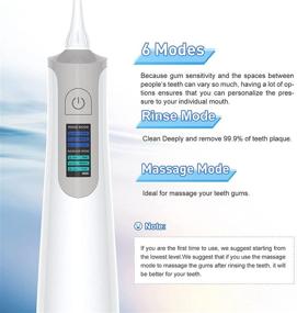 img 3 attached to 💧 Rechargeable Water Flosser with 6 Modes, Cordless Dental Oral Irrigator, Wireless Charging Portable Water Flosser for Braces, Bridges, IPX7 Waterproof, Includes 4 Interchangeable Jet Tips