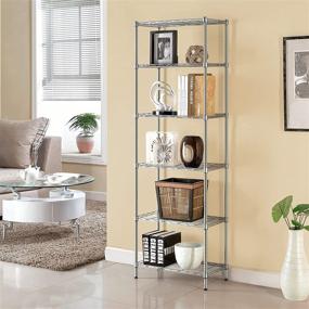 img 3 attached to 📦 SINGAYE 6-Shelf Storage Shelving Unit - Adjustable Metal Wire Shelves with PP Liner - 21.25"W x 11.41"D x 69"H - Silver
