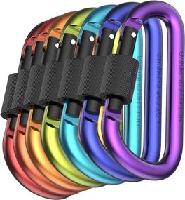 img 4 attached to 🔗 Wakusei Carabiner Clips Hook 7 Pack - Enhanced Durability for Home, RV, Camping, Fishing, Hiking, Traveling