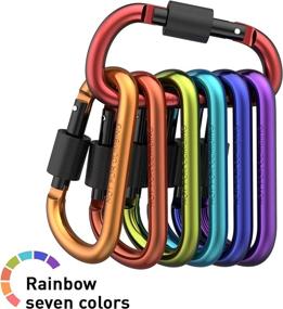 img 3 attached to 🔗 Wakusei Carabiner Clips Hook 7 Pack - Enhanced Durability for Home, RV, Camping, Fishing, Hiking, Traveling