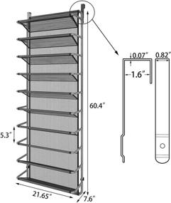 img 3 attached to 👞 Efficient 10-Tier Over The Door Shoe Organizer with Customized Metal Hooks - Space Saving Solution for Closet, Pantry, and Kitchen Accessory (Silver Gray)