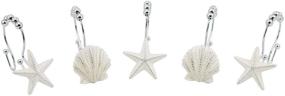 img 2 attached to 🐚 Enhance Your Bathroom Décor with BEAVO Seashell Shower Curtain Hooks: 12 Pcs Stainless Steel Double Roller Glide Rings for a Rust-Resistant and Decorative Touch in White