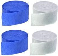 white crepe paper streamers rolls crafting logo