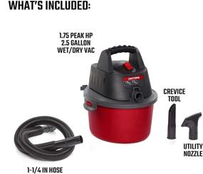 img 1 attached to 🔧 CRAFTSMAN Portable Shop Vacuum CMXEVBE17250 - 2.5 Gallon, 1.75 Peak HP Wet/Dry Vac with Attachments