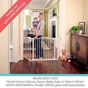 img 1 attached to 🚪 Enhance Your Deluxe Décor Gate with Toddleroo by North States 6 Bar Extension: Effortlessly Customize the Width for Your Space, No Tools Needed! (Adds 15" Width, Warm White)