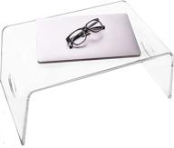 прозрачный акриловый лоток для кровати с ручками (21" x 12" x 9") - легкая портативная столешница для домашнего офиса, еды, чтения или письма - мобильный столик для кровати и дивана/дивана логотип