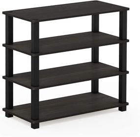 img 4 attached to 👞 FURINNO Turn-S-Tube Shoe Rack - 4-Tier Organizer, Espresso/Black, Single