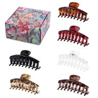 soosisi 4.3 inch big hair clips for thick/long hair - nonslip, strong hold tortoise hair clip - 6 packs logo