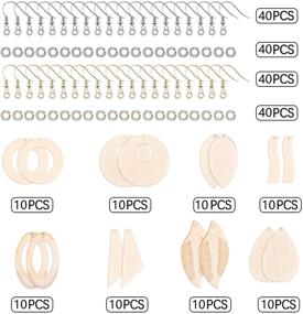 img 2 attached to 🔨 Complete DIY Wooden Earring Kit: 80pcs Unfinished Wooden Pendants, Earring Hooks, and Jump Rings for Jewelry Making and Painting - Blank Dangle Earrings and Wood Charms