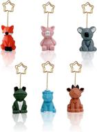 vanvene 6pcs cute animal photo holder for desk, memo clip stand mini photo holders centerpieces for wedding table, cute office supplies, table numbers holder, card holders for party логотип