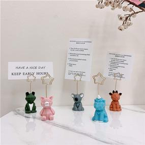 img 2 attached to VANVENE 6Pcs Cute Animal Photo Holder for Desk, Memo Clip Stand Mini Photo Holders Centerpieces for Wedding Table, Cute Office Supplies, Table Numbers Holder, Card Holders for Party