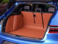 🐾 worth-mats brown all-weather cargo mat - full coverage pet tray liner for porsche macan car trunk logo