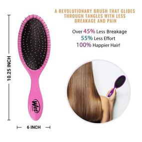 img 3 attached to 💜 Original IntelliFlex Wet Brush - Pink and Purple Detangler Hair Brush - Ultra-Soft Bristles Glide Effortlessly Through Tangles - Suitable for All Hair Types - Ideal for Women, Men, Wet or Dry Hair