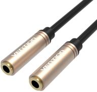 🎧 vention 3.5mm female to female stereo coupler plug: gold plated audio extension cable for computer, mobile phone, ps3, ps4 - 1ft (black) logo