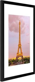 img 1 attached to Upsimples 11x14 Picture Frame Set of 3 - High Definition Glass - Display 8x10 with Mat or 11x14 Without Mat - Wall Mounting - Black