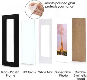 img 3 attached to Upsimples 11x14 Picture Frame Set of 3 - High Definition Glass - Display 8x10 with Mat or 11x14 Without Mat - Wall Mounting - Black