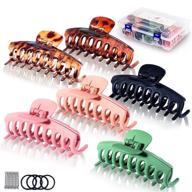 🎀 supgene hair claw clips - stylish 4.3 inch non-slip jaw clips for women with thick hair - tortoise look - 6 pack with hair accessories organizer logo