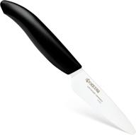 🔪 kyocera ceramic 3" paring knife with sugarcane sourced material handle: superior cutting performance and sustainable design logo