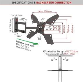 img 1 attached to 📺 Barkan Телевизионное настенное крепление: полностью движущаяся артикуляционная конструкция для экранов от 13 до 80 дюймов - выдерживает до 110 фунтов, очень расширяется.