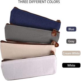 img 1 attached to eZAKKA Vintage Canvas Pen Pencil Case Coin Purse Pouch Cosmetic Makeup Bag,4-Pack: Stylish and Functional Organizers for Stationery and Accessories