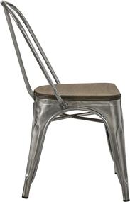 img 2 attached to Stylish and Sturdy: Modway Promenade Industrial Modern 🪑 Steel Dining Side Chair with Bamboo Seat in Gunmetal