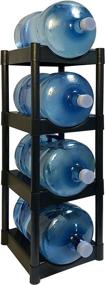 img 4 attached to 🧃 Bottle Buddy 4-Tray Water Racks - 3 and 5 Gallon Bottles - Jug Storage System - Free-Standing Organizer for Home, Office, Kitchen, Warehouse - Black