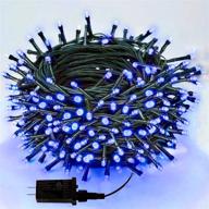 🎄 eew 88ft 240led christmas lights: waterproof twinkle lights for xmas tree holiday decorations and parties - blue logo