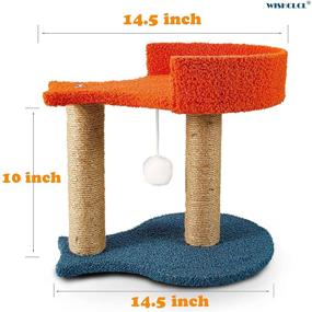 img 2 attached to 🐱 Premium WISHCLCL Cat Activity Tree: Multi-Level Climbing Stand with Scratching Posts, Sisal-Covered & Plush Surfaces - Ideal Rest House & Play Tower for Medium/Small Kittens