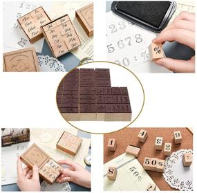 img 1 attached to 🌸 Dedoot Vintage Wooden Rubber Stamps Set - 52pcs Date, Month, Week, and Number Stamps for Card Making, Painting, and Teaching