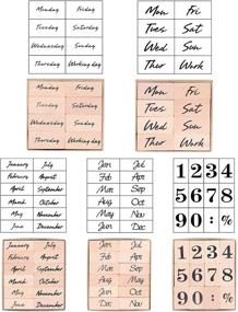 img 4 attached to 🌸 Dedoot Vintage Wooden Rubber Stamps Set - 52pcs Date, Month, Week, and Number Stamps for Card Making, Painting, and Teaching