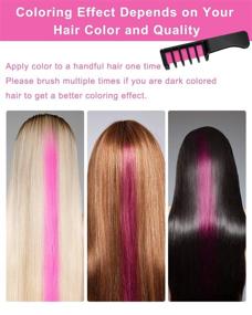 img 1 attached to Vibrant Hair Chalk Comb for Girls: Temporary Color Dye, Washable, 🌈 6 Colors - Perfect for New Year, Birthdays, Halloween, Christmas & Cosplay!