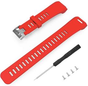 img 1 attached to 🔴 Enhance Your Garmin Vivosmart HR Watch with Eway Replacement Bands - Red, Small